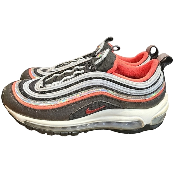 Nike Air Max 97 Fp Noir Crimson Size 6Y Womens Size 7.5 Comfort Lace Up - Picture 6 of 9